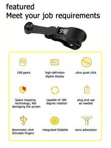 Digital Display Smartphone Automatic Clicker, Upgraded Mobile Screen Automatic Clicker, Intelligent Digital Display Plugin Clicker, Mobile Screen Device Quick Clicker, Upgraded Digital Display Can View Click Speed Settings, Intelligent Can Set Click Speed, Game Quick Click Simulates Continuous Finger Tapping, Live Streaming Likes Real-Time Clicking - Multicolor - View 6