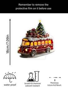 7.09"X6.29" Charming Acrylic Christmas Truck Decor, Holiday Tabletop Decoration For Home, Office And Outdoor Spaces - Ideal Holiday Gift Home Decor Christmas Decorations Room Decor
