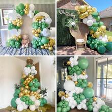 51pcs Sage Green & Gold Balloons, 10/12 Inch Olive Green Metallic Gold Latex & Gold Foil Confetti Balloons, Suitable For Men & Women Birthday, Party, Bridal Shower, Anniversary, Engagement, Wedding, Gender Reveal Party, Jungle Theme Party Decoration - Multicolor - View 3