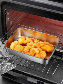 1pc/6pcs Large Rectangular Stainless Steel Food Storage Container With Leak Proof Lid, Stackable, Reusable, Transparent Lid, Hand Wash, Multi-Purpose Food Storage Box, Kitchen Storage Container, Suitable For Home And Outdoor Use, Home Decoration Storage, Christmas, Thanksgiving, Halloween