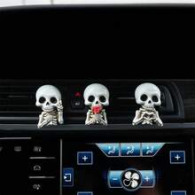 Halloween  Skull Aromatherapy Clip - Decorative Statue For Car/Home Holiday Decor