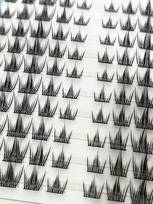 100 szt. sztucznych rzęs w kształcie pawia, naturalne, codzienne, realistyczne, kreskówkowe, naturalne, małe diabełki, slouchy person, trilogia, pojedyncze, segmentowane rzęsy, przyjazne dla początkujących