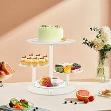 4-Tier Acrylic Round Cupcake Stand, Clear Cake And Cupcake Display Holder Combination, For Wedding, Birthday, Party Cake Display - Clear - View 6