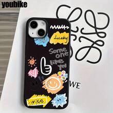 Fundas y carcasas protectoras con diseños de letras vibrantes estilo grafiti, compatibles con los modelos 16 Pro, 16, 15 Pro, 14, 14 Plus, 14 Pro, 13, 13 Pro, 12 Pro y 11/11 Pro. Regalos para cumpleaños y celebraciones. - Negro - Ver 5