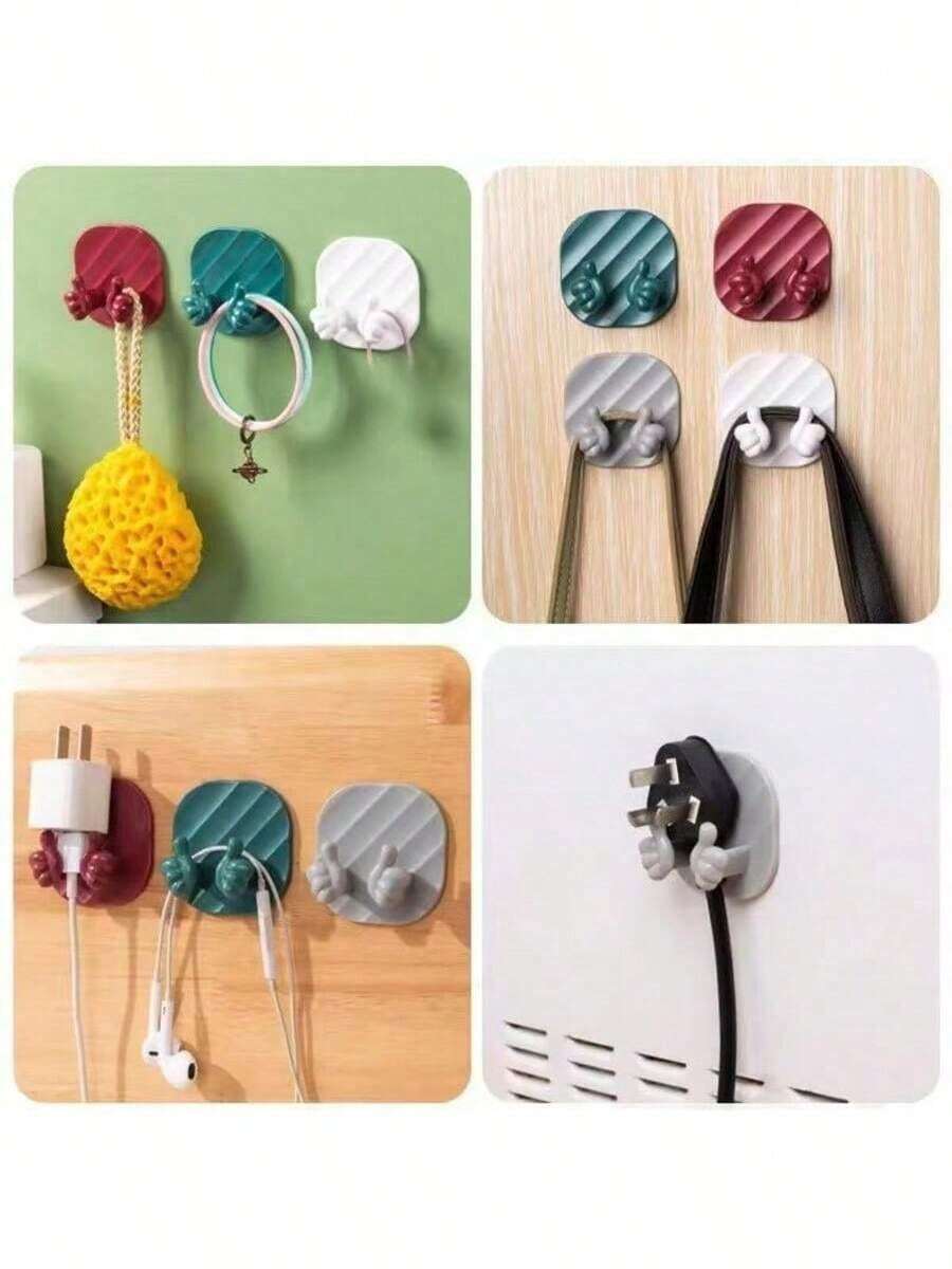 Creative Thumb-Shaped Plug Holder Wall Mount Hook, Damage-Free Storage Rack For Kitchen Appliance Power Cords, Cartoon Power Cord Organizer Hanger, Suitable For Kitchen Appliances, Christmas Present