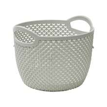 JVL Droplette Design Plastic Round Storage Basket , 3.3 Litre Kitchen Laundry Organiser - Default - View 7