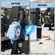 Magnetic Gym Bag Water Bottle Carrier Holder With Phone Pockets & Shoulder Strap,5 Built-In Magnets Gym Bottle Pouch Sleeve - Màu xanh nhạt - Xem 7