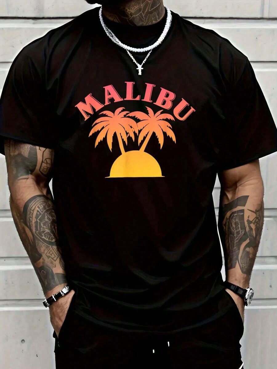 Malibu Sunset - California - Aesthetic Design - Classic T-Shirt - màu đen - Xem 1