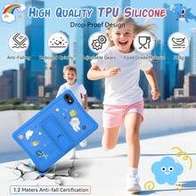 TABWEE 10,1-tums surfplatta för barn, Android 15 K10-surfplatta, pedagogisk surfplatta med HD+ IPS 1280*800-upplösning, fyrkärnig processor, 12 GB (4+8) RAM, 64 GB lagringsutrymme utbyggbart till 1 TB, 5000 mAh batteri, dubbla högtalare, WiFi (adapter ingår ej) - Blå - Visa 7