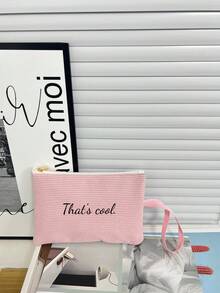 1 件个性化定制帆布包灯芯绒风格独特可折叠大容量轻便时尚个性化帆布包袋中包化妆包手拿包零钱包收纳袋，圣诞节，万圣节，南瓜，圣诞节，感恩节，万圣节，南瓜，圣诞老人，麋鹿 - 粉色 - 查看 8