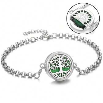 New Colorful Locket Aromatherapy Diffuser Bracelet Chain Bracelets For Men Couple Scent Perfume Essential Oil Diffuser Bracelet Adjustable Chain Open Locket Bracelets Charms Aroma Jewelry