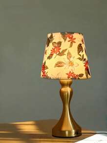 Vintage Floral Fabric Lamp With Energy-Saving LED, USB Powered - Metal Base, Warm Glow Suitable For Bedroom, Study Or Living Room Decor, Study Lighting | Vintage Style Lamp | Fabric Lampshade, Bedroom Desk Lamp