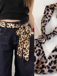 A Maillard Leopard Print Neck With A Feminine Sense Of Advanced Ribbon Scarf Multi-Purpose Hair Belt Belt Decoration Fall Hair Band Winter Headband Hair Accessories For Women For Vacation Outfits Woman Women Bandanas Soft Headwrap