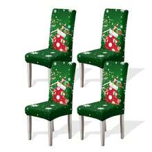 1/4/6/100 pezzi Coprisedia natalizi in tessuto elasticizzato, Coprisedia per casa/hotel/ristorante/sala da pranzo, Decorazioni natalizie a tema cartoni animati - Multicolore - Visualizzare 18