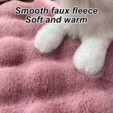 1pc Pet Sleeping Pad, Soft & Comfortable Small Pet Mat, Round Warm Pet Bed Suitable For Cats & Small Pets, Autumn/Winter (Not Machine Washable)