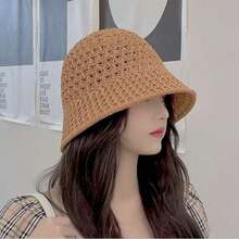 夏季百搭镂空渔夫帽韩版ins风透气网眼遮阳帽女薄款防紫外线