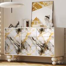 1 Rolle selbstklebende silberne Tapete, wasserdicht, ölbeständig, verdicktes Folienmaterial, luxuriöse, leicht reißbare Abzieh- und Klebetapete, geeignet für Küchenrückwand, Bürotrennwände, begrenzte Stückzahl - Verschiedenfarbig - View 2