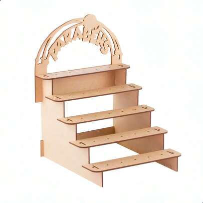 Piruliteiro MDF Cru Porta Pirulitos Suporte Decorativo para Festa Decoração de Mesa Doces Expositor