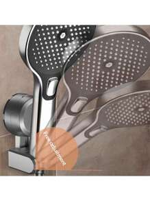 1个带吸盘的可调节淋浴喷头支架，位置可移动，多种颜色可选，ABS耐磨材质，浴室淋浴喷头支架，浴室配件，浴室工具 - 彩色 - 查看 9