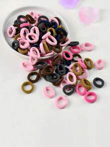 100/500/1000个随机颜色女童弹力发圈尼龙彩色发带儿童发饰