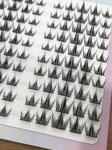 100 szt. sztucznych rzęs w kształcie pawia, naturalne, codzienne, realistyczne, kreskówkowe, naturalne, małe diabełki, slouchy person, trilogia, pojedyncze, segmentowane rzęsy, przyjazne dla początkujących