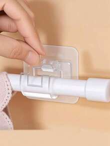 10pcs Adjustable Curtain Rod Hooks, No Drilling Required, Easy Install, Flexible Mounting Clips For Home Window Shower Curtain Towel Drapery Rod Holders, Ideal For Living Room Bedroom Kitchen Laundry Bath Area, Quick Release And Secure Fit For Tidy Space, Compatible With Most Rods And Draperies, Practical Home Decor Accessory - Multicolor - View 8