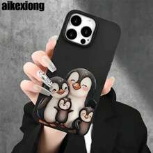 Fundas y carcasas protectoras para teléfono con diseño de tres pingüinos, con orificios grandes. Compatibles con phone 16 Pro Max, 16, 15 Pro, 14, 14 Plus/14 Pro Max, 13, 13 Pro, 12 Pro, 11/11 Pro. Serie Pro. Regalos para cumpleaños y fiestas - Blanco - Ver 7