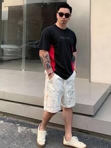 Impala Playera deportiva negra con estampado "Positive" y bloques rojos para hombre THEMAL - Negro - Ver 5