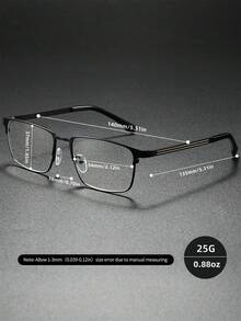Unisex Classic Business Office Minimalist Style Reading Glasses, New Square Brow-Line Half-Rim Stainless Steel Frame Ultra-Light Readers, High-Definition Lens, Long-Lasting Wear Without Dizziness, Suitable For Reading, Sewing, Business, Office, Daily Use, Sports, Anti-Slip, Computer, Comfortable Eye Protection, Convenient Carrying Design Fits All Face Shapes