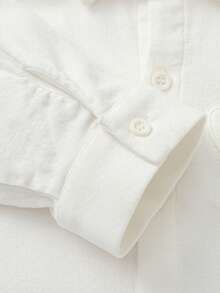 Balabala Boys Long Sleeve Shirt 2025 Autumn - Adorable Bear Print Top - Off-white - View 8