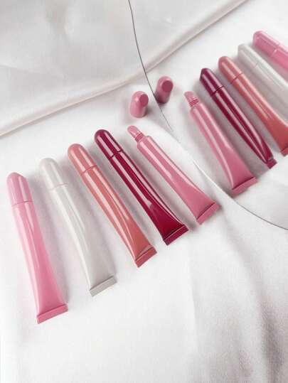 1pc 10ml PE Plastic Pink Brown Lip Gloss Tubes Lip Oil Container Wholesale Empty Soft Squeeze Tube Clear Lip Balm Tube-10ml Cosmetic Hose - Lipstick Plastic Hose,Makeup,Cheap,Room Decor,Vanity,Travel,Bedroom,Makeup Accessories