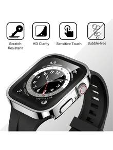 Waterproof Watch Case Compatible With Apple Watch Cases 40mm, 41mm, 42mm, 44mm, 45mm, 46mm, And 49mm. Straight-Edged, Square Design. Waterproof, Shockproof, And Scratch-Resistant. Made Of Hard PC With Tempered Glass Screen Protector. Waterproof Gaskets. 3-In-1 Case, Compatible With Apple Watch Ultra/11/10/9/8/7/6/5/4/SE. Suitable For Men. Easy To Wear And Tactilely Sensitive.