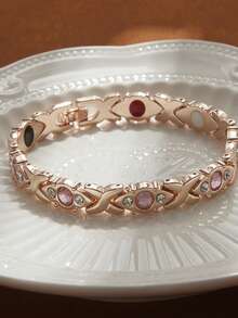 1 Stück kreatives DIY abnehmbares Armband mit Kreuz und eingearbeiteten Diamanten, geeignet als Weihnachtsgeschenk für Freunde/Klassenkameraden/Freundinnen/Familie mit verstellbarem Armband