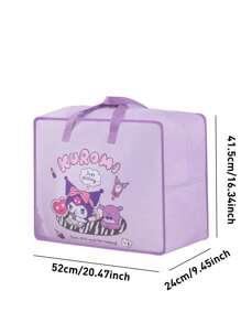 Sanrio Characters Clothing & Bedding Storage Bag, Durable Oxford Fabric, Tear-Resistant Material, Reinforced Handles, Sturdy Stitching, Large Capacity For Clothes, Blankets, Sheets, Pillows, Smooth Dual Zippers, Full-Open Design Dorm Room Essentials Clothes Organizer Closet Organization And Storage Bedroom