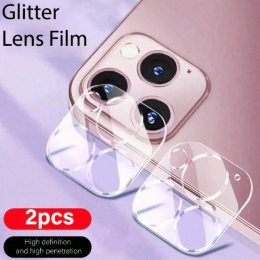 2 Stück Vollständige Abdeckung Transparente Kamera Linse Gehärtetes Glas Bildschirmschutz Kompatibel mit iPhone (Vorder- und Rückkamera) Geschenk für Geburtstag, Familie, Freunde Linsen Schutz, Handy Zubehör Wasserdicht Stoßfest Kratzfest Antifingerabdruck