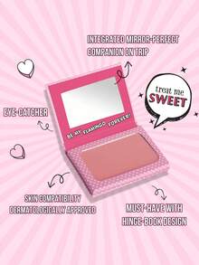 Misslyn Blush in polvere Treat Me SWEET POWDER, texture in polvere seta, illumina il viso con colori opachi o shimmer, con specchio, finish opaco naturale, pigmento duraturo, leggero, liscio, sfumabile, blush in polvere naturale, trucco Y2K per feste, spiaggia, viaggi, vacanze, campeggio, all'aperto, regalo per ragazze, nuovo anno, cosmetici, cosplay, festival, colori fantasia per campus, scuola, fascino, San Valentino, vegano, cruelty free