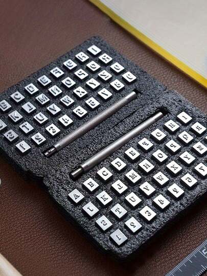 Leather Stamping Kit Stamp Punch Set Alphabet Letter Number Stampers Tools DIY Leather Craft Carving Saddle Making Tools, Stamp Tools For Edge Punch Carving For LeatherCrafts