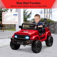 ShiningLove Ride On Truck Car For Kids, 12V Electric Ride On Car With Remote Control, Spring Suspension, Led Lights, Bluetooth, Music & Horn, 3 Speeds,Gift For Boys Girls - Red - View 4