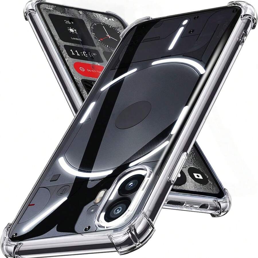 2个装 OPPO、Nothing、OnePlus系列透明防摔手机壳，适用于全系列手机，手机壳，手机保护套，手机壳套，手机套，防摔手机壳，透明手机壳，极简手机壳，纯色手机壳，透明手机壳，TPU防摔手机壳（军规级防摔），轻薄手机壳 - 透明氣墊 - 查看 1