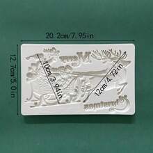 1 pieza Molde de silicona grande y pequeño de Papá Noel y renos, molde para caramelos de goma, herramienta para decorar pasteles, molde para chocolate, artesanía de azúcar, utensilio de cocina - Gris Claro - Ver 2