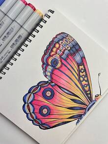 Wire-Bound - Cuaderno de bocetos S, 5 x pulgadas, papel de enlace premium (157 g/²), 30 hojas, color blanco - Blanco - Ver 3