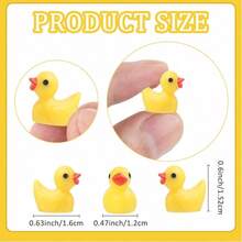 10/50/100Pcs Mini Resin Ducks Bulk Tiny Ducks Set For Potted Miniature Animal Figurines Decoration Garden Dollhouse Cake Decoration Fairy Garden Decoration Accessories - Yellow - View 7