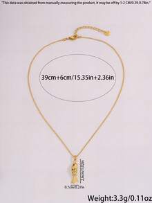 Camhanno 1 Piece Elegant Stainless Steel Bead Small Fish Pendant Necklace For Daily Wear And Parties, Ideal Holiday And Birthday Gift - Gold - View 6