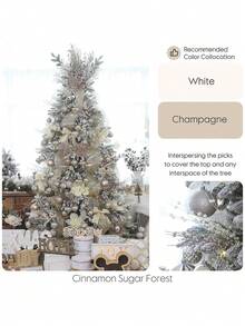 12-Pack Artificial Glitter Berry Stem Ornaments, Decorative Bead Sticks, Glittery Twigs, Picks, Branches For Christmas Tree, Small Vase, Holiday, Wedding, Party (17 Inches, Champagne)