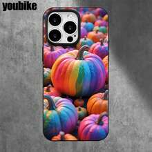 Fundas y carcasas protectoras con orificios grandes, diseño de calabaza colorida, compatibles con phone 16 Pro Max, 16, 15 Pro, 14, 14 Plus/14 Pro Max, 13, 13 Pro, 12 Pro y 11/11 Pro. Regalos para cumpleaños y festivales - Blanco - Ver 8