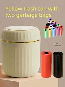 Mini Desktop Trash Can, With Lid, With Garbage Bag, Top Gallon Small Countertop Trash Can, Small Desktop Plastic Lid Trash Can, Desktop Small Recycling Cute Trash Can, Gallon Suitable For Office Bathroom, Kitchen, Living Room, Bedroom, Pink Mini Trash Can, With Lid,