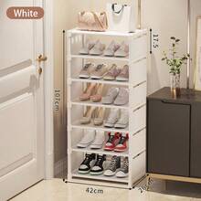Multi-Tier Iron Shoe Rack, Simple Student Dormitory Shoe Rack, Narrow Shoe Storage Cabinet For Rental House, Small Footprint Near Door - Multicolor - View 8