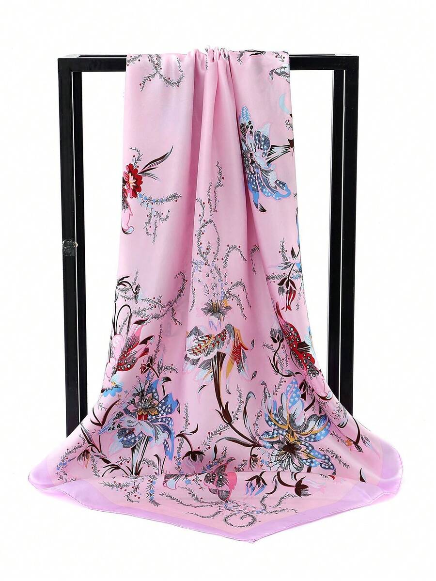 1 khăn Bandana in họa tiết hoa và hình học, băng đô/khăn quàng cổ/khăn quàng cổ đa năng - Nhiều màu - Xem 1