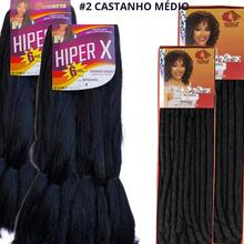 Kit 2 Jumbo Hyper X Hair + Nina Softex And Needle Braids Box Braids Curls Crochet Braids - MARRÓN OSCURO #2+Aguja - Ver 1