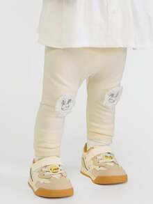 Balabala Baby Girls Leggings 2025 Autumn - Stretchy Cotton Pants - White Tone - View 1